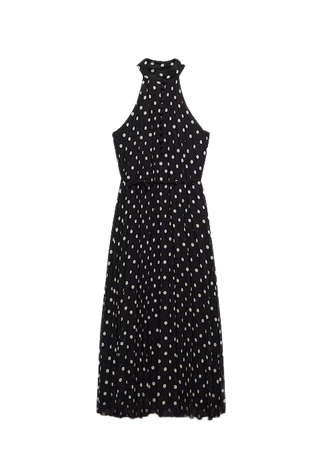 Polka-dot pleated dress - Women | Mango USA