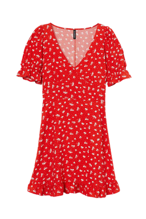 Patterned Dress - Red/floral - Ladies | H&M US