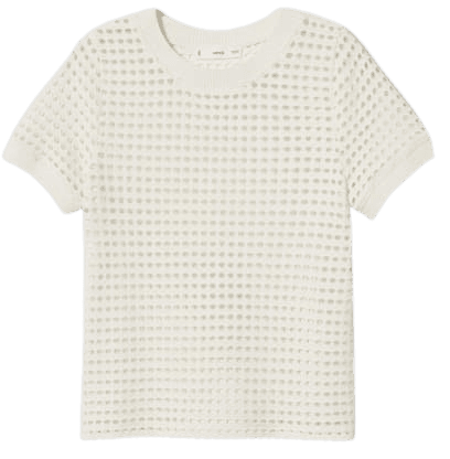 Openwork cotton-blend t-shirt - Women | Mango USA