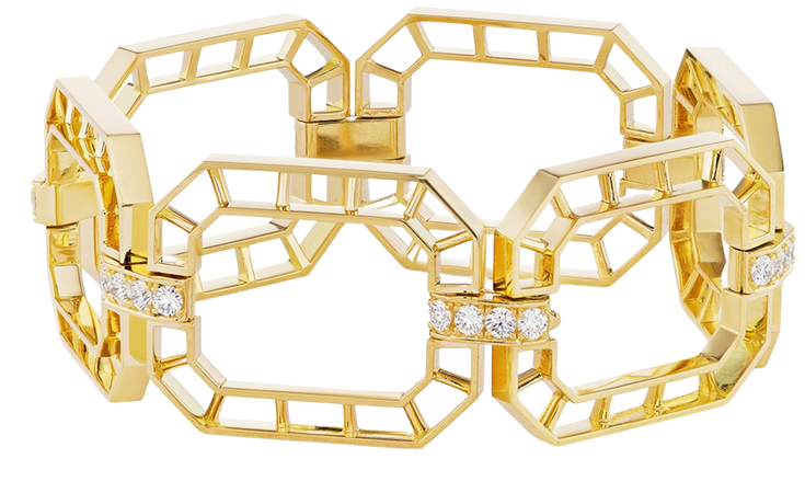 Skeleton 18k Yellow Gold Diamond Bracelet By Gemella Jewels | Moda Operandi