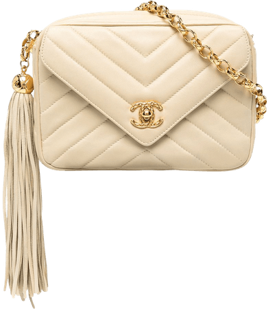 Chanel Pre-Owned 1992 V-Stitch tassel crossbody bag - FARFETCH