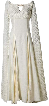 Amazon.com: Xfang Women's Chiffon Dress Halloween Cosplay Costume Beige Long Train Dress: Clothing