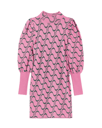 Pink RI monogram print bodycon dress | River Island