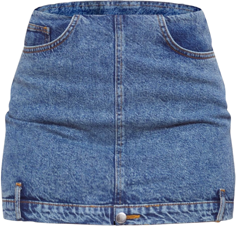 PLT- indigo vintage wash jean waistband detail denim mini skirt