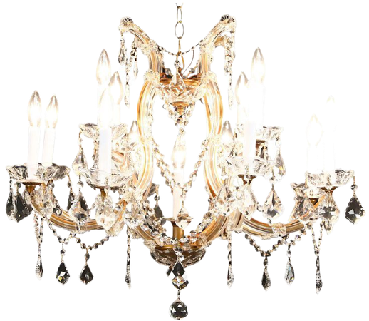 13 Candle Crystal Chandelier Austrian Design : Harp Gallery Antique Furniture | Ruby Lane