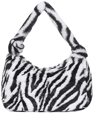 Amazon.com: Women Milk Cow Pattern Shoulder Bag Plush Faux Fur Crossbody Bag Large Capacity Tote Bag Messenger Bag: Shoes