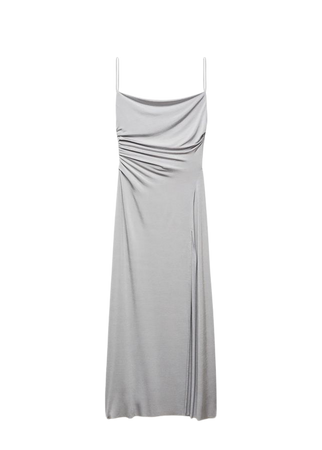 Draped dress with slit - Women | Mango USA