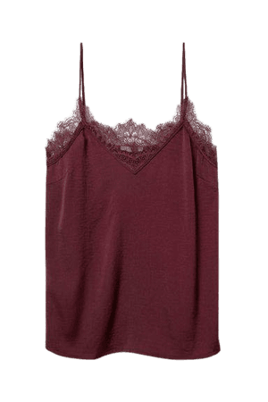Satin Camisole Top - Red