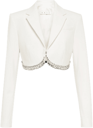 Area - Crystal-embellished cropped blazer | Mytheresa