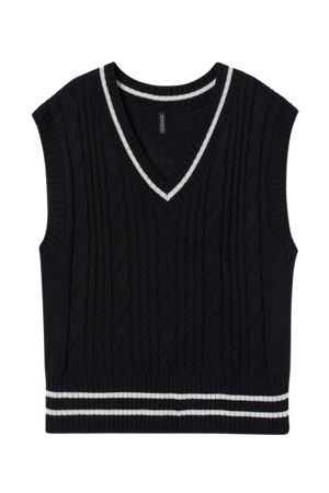 black sweater vest