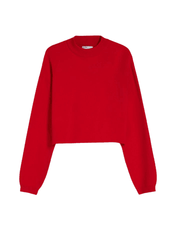 Cropped turtleneck sweater - New - Woman | Bershka