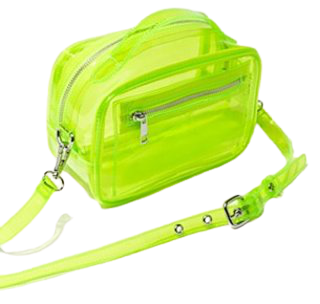 neon forever 21 translucent bag green
