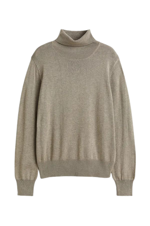 Fine-knit Turtleneck Sweater - Taupe - Ladies | H&M US