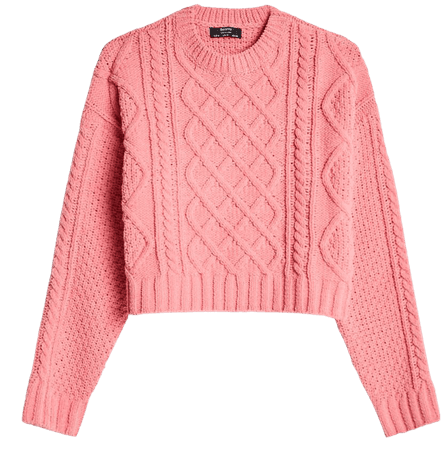 Cable-knit chenille sweater - Sweaters and cardigans - Woman | Bershka