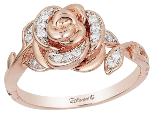 Disney Rose Gold Beauty and the Beast Rose Ring