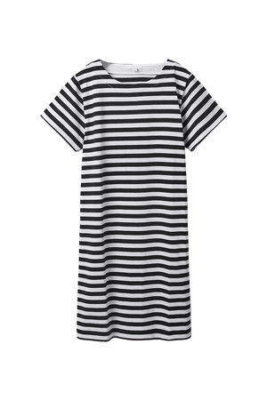 STRIPED COTTON T-SHIRT DRESS - navy / white - Dresses - COS US