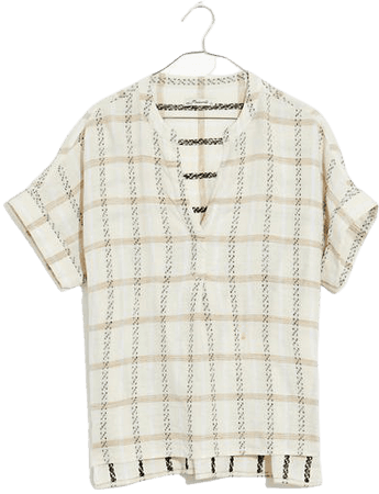 Lakeline Popover Shirt in Windowpane Jacquard