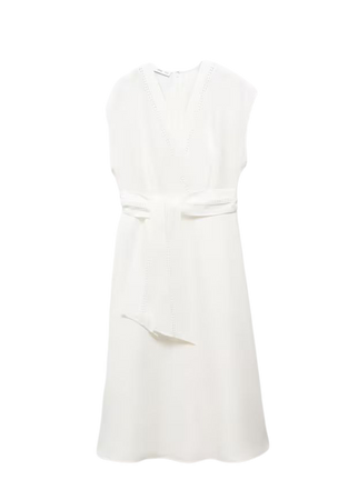 Bow linen-blend dress - Women | Mango USA