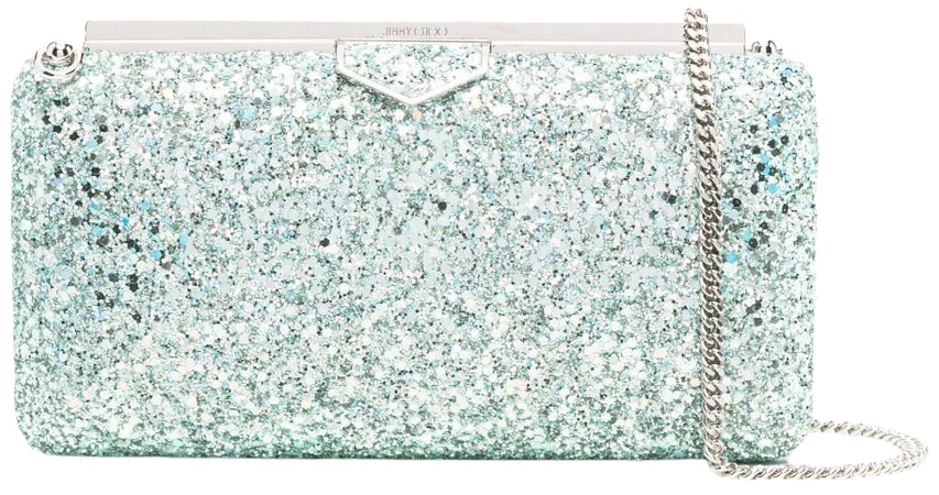 Jimmy Choo Ellipse glitter clutch bag $995