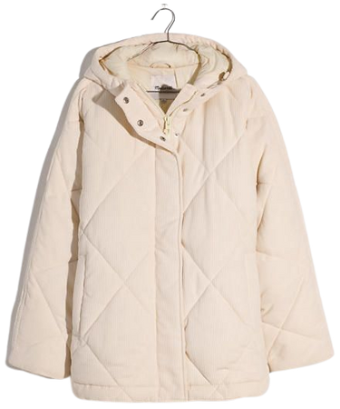 Plus Corduroy Holland Quilted Puffer Parka