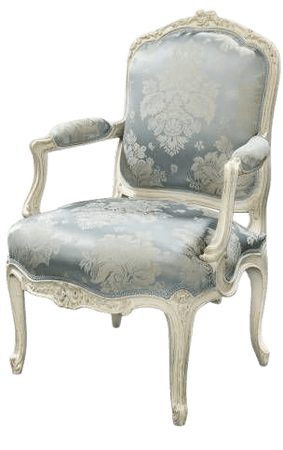 vintage French chair blue white png filler