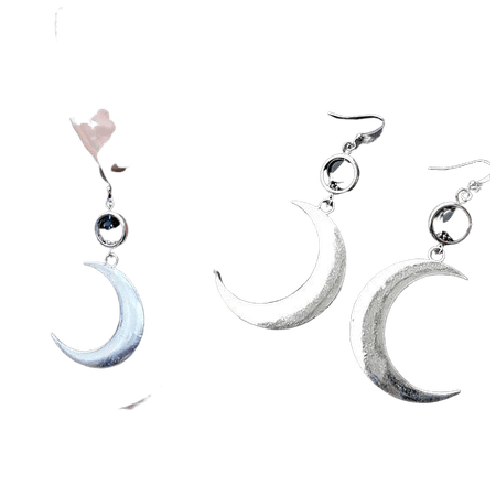 Nu Goth Moon Earrings