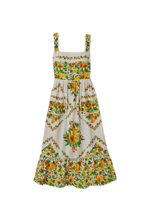 Off-White Papaya Salad Scarf LENZING™ ECOVERO™ Euroflax™ Maxi Dress – FARM Rio