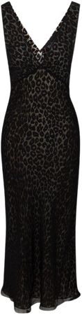 Lake Panthera| Black animal leopard silk maxi dress | Réalisation