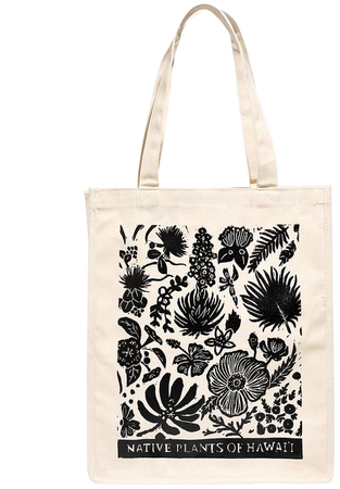 Cromwell Home Native Plants of Hawaii Reusable Canvas Market Tote Bag