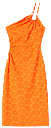 Asymmetric floral print jacquard mini dress - Dresses - Woman | Bershka