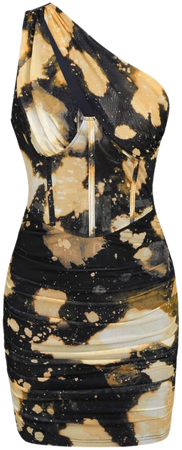 black and gold corset dress