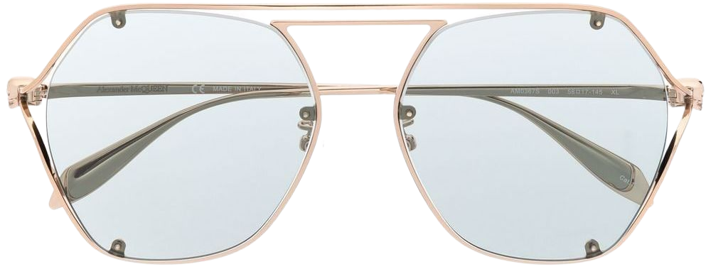 Alexander McQueen Metallic pilot-style Sunglasses