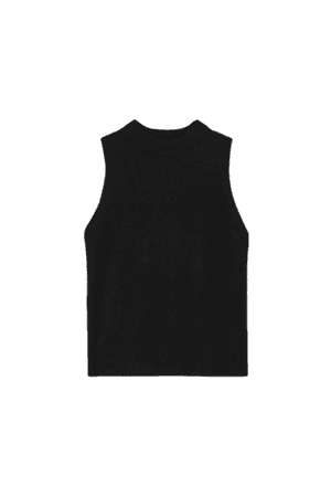 CASHMERE PLAIN KNIT VEST - Black - Knitted tops - COS WW