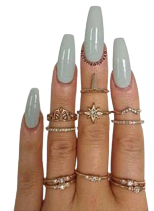 nude green coffin nails
