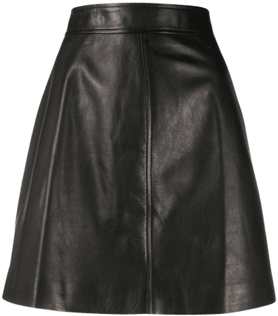 Prada leather A-line skirt