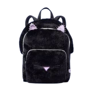 Girls' Faux Fur Cat Mini Backpack - More Than Magic™ Black : Target