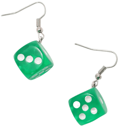 Double Roll Green Dice Earrings | Koi