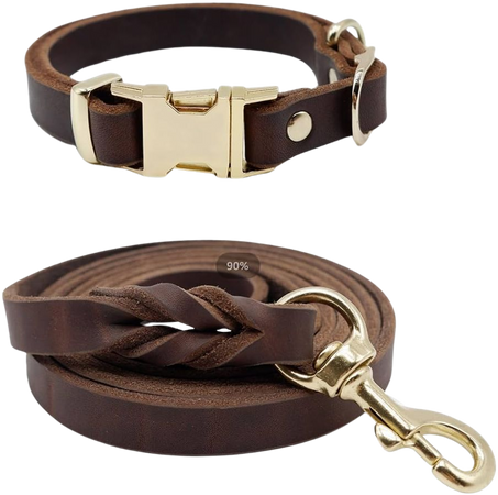 Amazon.com : 6ft Leather Dog Leash and Collar Set for Dog,Soft Leather Collar and Strong Braided Leash,Comfortable Dog Training Leash for Walking,Leather Collar and Leash for Small Medium Heavy Duty and Large Dog : Pet Supplies