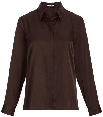 Conscious Edit Satin Portofino Shirt | Express