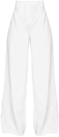 White Wide Leg Woven Pants | PrettyLittleThing USA