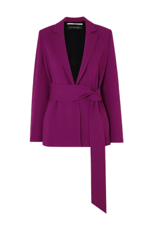 Purple Balair belted stretch-crepe blazer | Roland Mouret | NET-A-PORTER