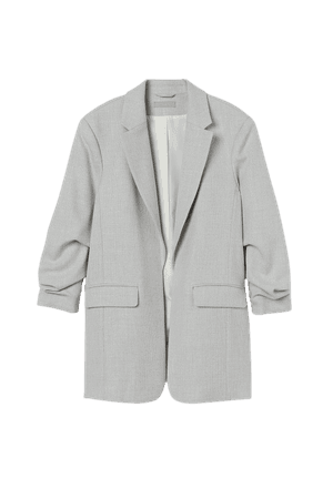 Gathered-sleeve Jacket - Light gray - Ladies | H&M US