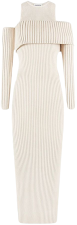 Overlay Knitted Midaxi Dress - Beige | Manière De Voir USA