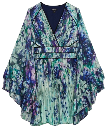 Petite Floral Drama Kimono Woven Maxi Dress | Karen Millen
