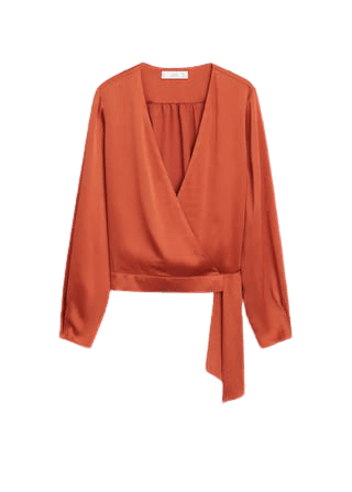Wrap v-neckline blouse - Women | Mango USA