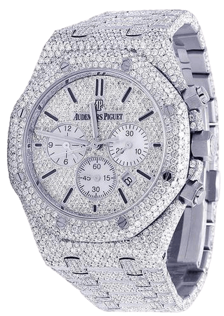 Audemars Piguet Stainless Steel Mens Royal Oak 41mm Chronograph Full Iced Out Vs Diamond 33.0 Ct Watch - Tradesy
