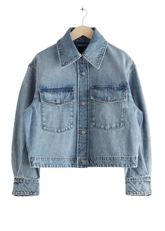 Cropped Boxy Denim Jacket - Dusty Blue - Denimjackets - & Other Stories
