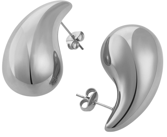 silver chunky drop earrings