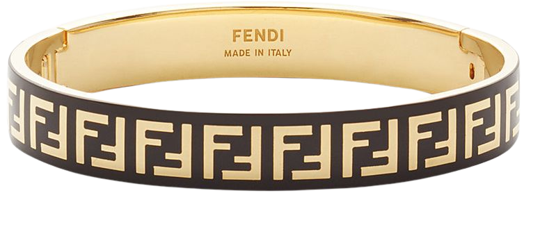 Gold and black coloured bracelet - FF BRACELET | Fendi