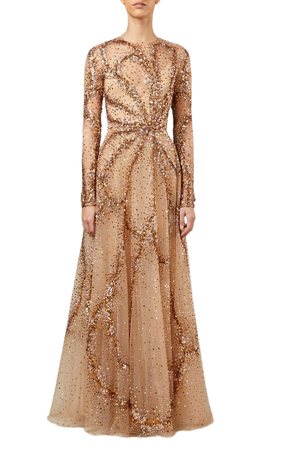 Bead-Embroidered Fitted Tulle Dress By Elie Saab | Moda Operandi